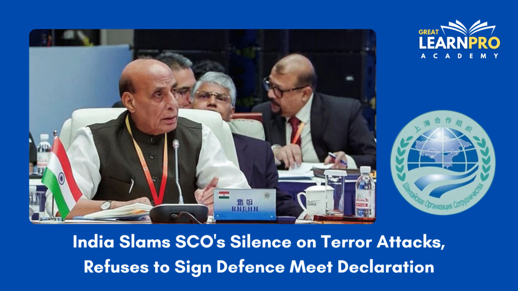 India Slams SCO's Silence on Terror Attacks, Refuses to Sign Defence Meet Declaration