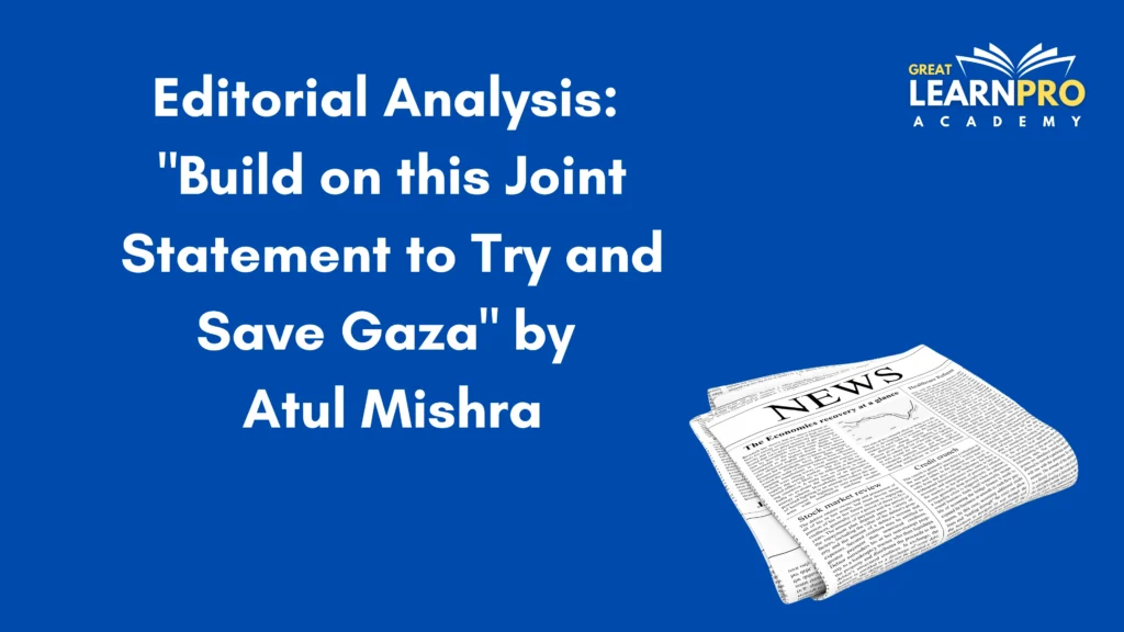"Build on this Joint Statement to Try and Save Gaza"
