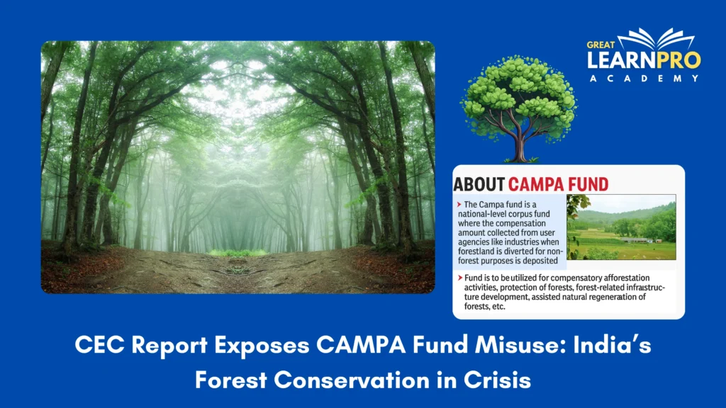 CEC Report Exposes CAMPA Fund Misuse: India’s Forest Conservation in Crisis